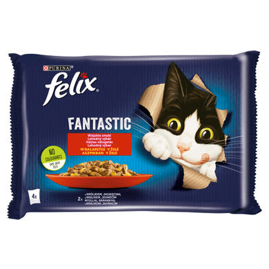 Felix Fantastic Nyúllal/Báránnyal aszpikban nedves macskaeledel 4 x