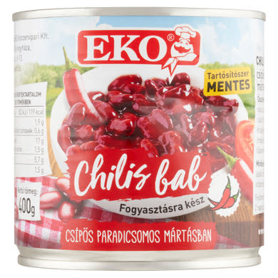Eko chilis bab csípős paradicsomos mártásban