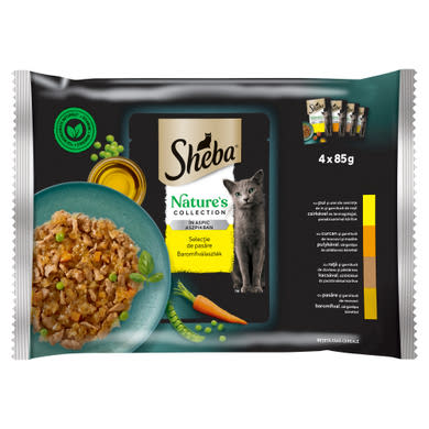 Sheba Nature's Collection Baromfiválaszték teljes értékű nedves eledel felnőtt macskáknak 4 x 85 g