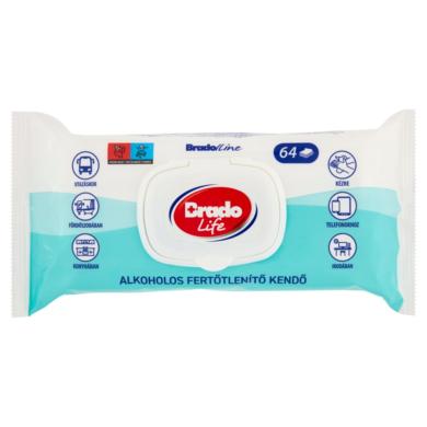 BradoLife alkoholos fertőtlenítő kendő
