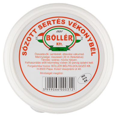 Böllér sózott sertés vékonybél dobozban 20 m