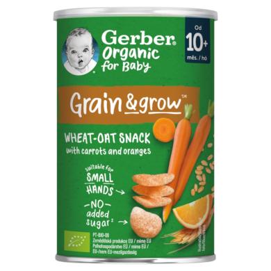 Gerber bio sárgarépás és narancsos bio búza- és zabsnack 10 hónapos kortól