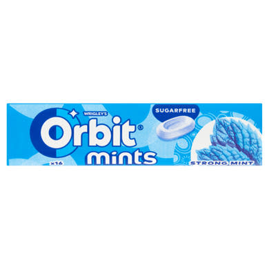 Orbit Mints Strong Mint mentaízű cukormentes töltetlen keménycukorka édesítőszerrel