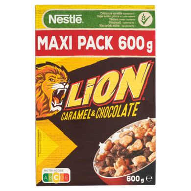 Nestlé Lion karamellás és csokoládés ropogós gabonapehely vitaminokkal és ásványi anyagokkal