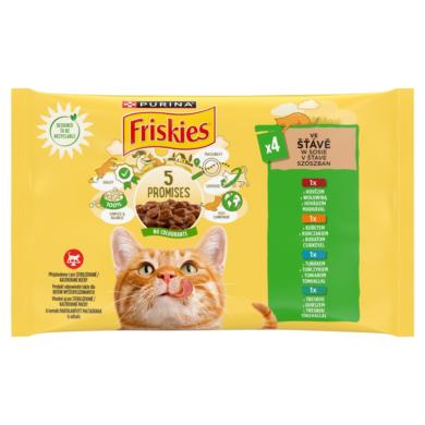 Friskies szószban marhával/csirkével/tonhallal/tőkehallal nedves macskaeledel 4 x