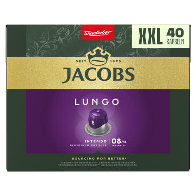 Jacobs Lungo 8 Intenso őrölt-pörkölt kávé kapszulában 40 db