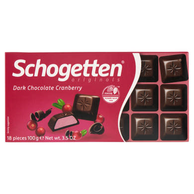 Schogetten étcsokoládé áfonyakrém-töltelékkel