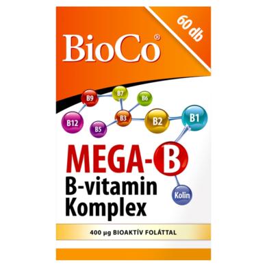 BioCo Mega-B B-vitamin komplex étrend-kiegészítő filmtabletta 60 x 0,925 g (55,5 g)