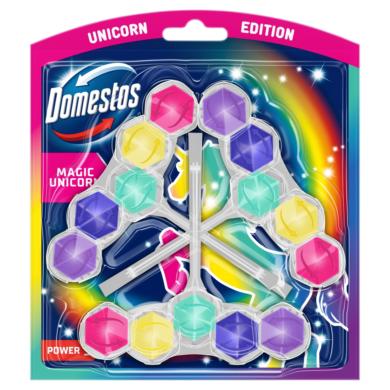 Domestos Power 5 Magic Unicorn WC frissítő blokk illatosító 3 x