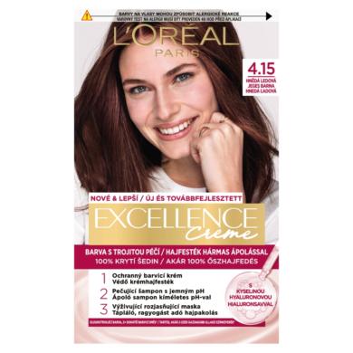 L'Oréal Paris Excellence krémes, tartós hajfesték 4.15 jeges barna