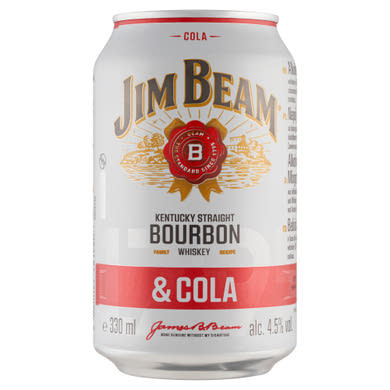 Jim Beam Bourbon Whiskey & Cola alkoholos üdítő ital 4,5%