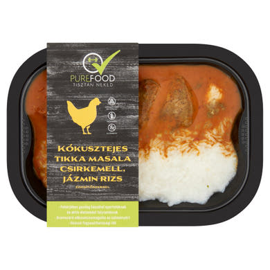 Purefood kókusztejes tikka masala csirkemell, jázmin rizs édesítőszerrel