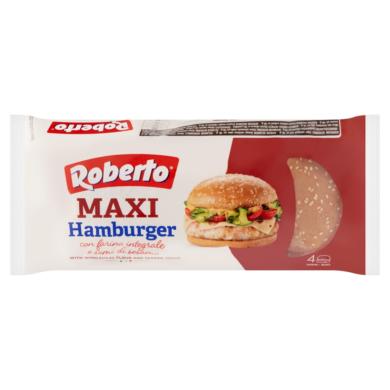Roberto Maxi hamburger zsemle teljes kiőrlésű búzaliszttel, szezámmaggal és napraforgóolajjal