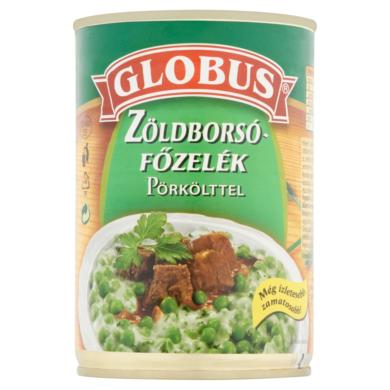 Globus zöldborsófőzelék pörkölttel