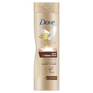 Dove Body Love Care + Visible Glow önbarnító testápoló a közepes-sötét árnyalatú bőrért