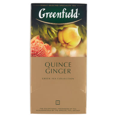 Greenfield Quince Ginger Excellent zöld tea japán birs ízesítéssel, gyömbérrel 25 filter 50 g