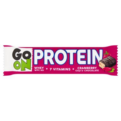 Protein Go On! fehérje-tartalmú áfonya-gojibogyó ízű szelet inulinnal és tejcsokoládéval