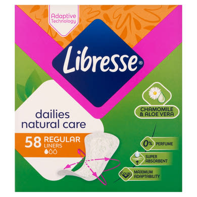 Libresse Dailies Natural Care tisztasági betét aloe vera és kamilla kivonattal 58 db