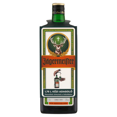 Jägermeister gyógynövény likőr kézi adagolóval 35% 1,75 l