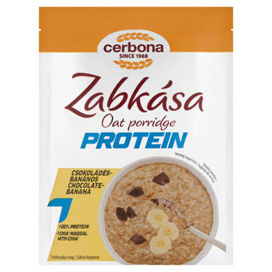 Cerbona Protein fehérjében gazdag csokoládés-banános zabkása édesítőszerekkel