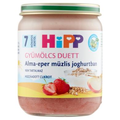 Hipp bio 7 hónapos kortól alma-eper-müzlis joghurtban