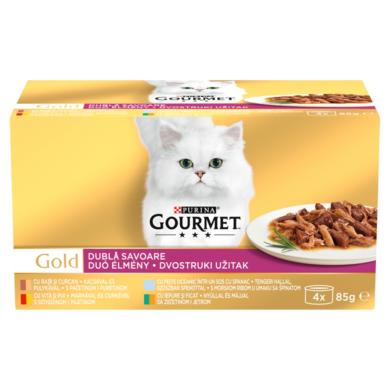 Gourmet Gold teljes értékű állateledel felnőtt macskák számára 4 x