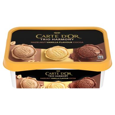 Carte D'Or Trio Harmony mogyorós jégkrém, vanília ízű jégkrém és kakaós jégkrém