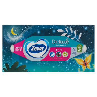 Zewa Deluxe Tropical Dreams dobozos illatmentes papír zsebkendő 3 rétegű