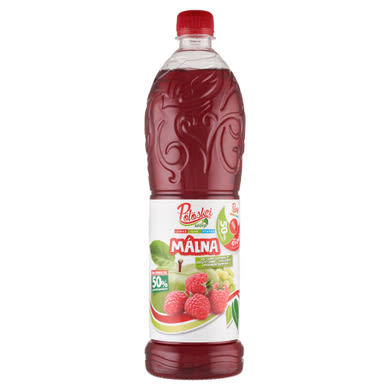 Pölöskei gyümölcsszörp málna, cukorral és édesítőszerrel