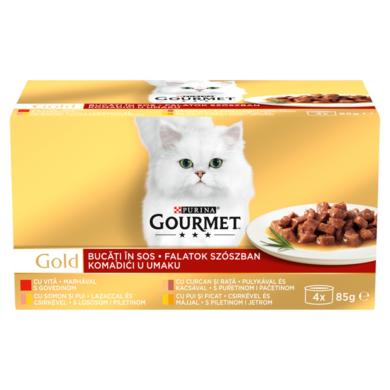 Gourmet Gold teljes értékű állateledel felnőtt macskák számára 4 x