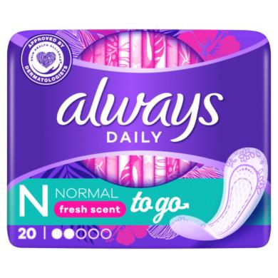 Always Dailies Normal To Go Fresh Tisztasági Betét