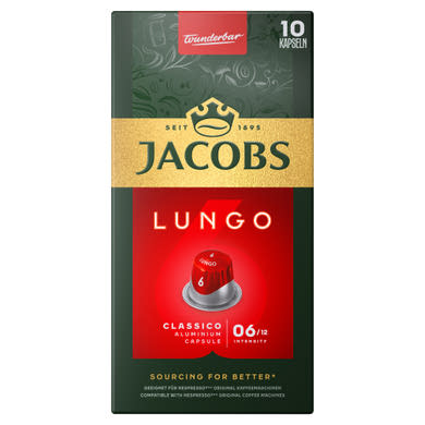 Jacobs Lungo 6 Classico őrölt-pörkölt kávé kapszulában