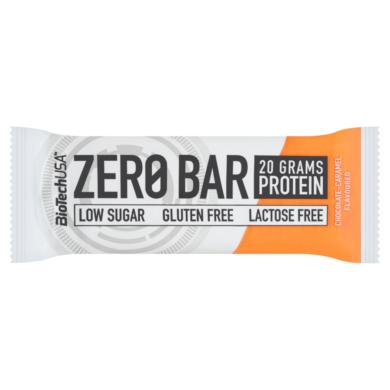 BioTechUSA Zero Bar csokoládé-karamell ízű magas fehérjetartalmú szelet édesítőszerekkel