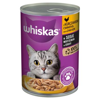 Whiskas konzerv állateledel macskák számára csirkével mártásban
