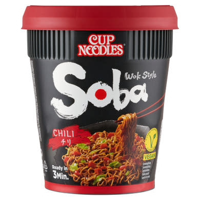 Nissin Cup Noodles Soba instant tészta búzalisztből chili ízesítő szósszal