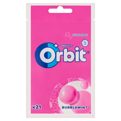 Orbit Bubblemint gyümölcs- és mentaízű cukormentes rágógumi édesítőszerrel,