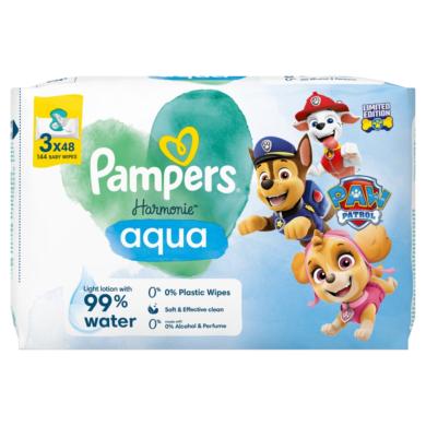 Pampers Harmonie Aqua nedves baba törlőkendő 3x48 db