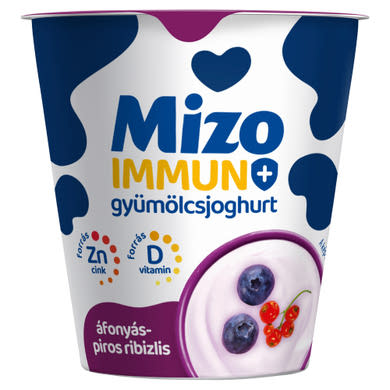 Mizo Immun+ áfonyás-piros ribizlis gyümölcsjoghurt