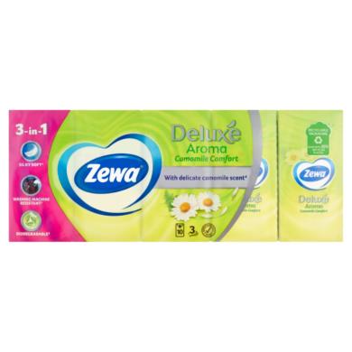Zewa Deluxe Camomile Comfort illatosított papír zsebkendő 3 rétegű 10 x 10 db