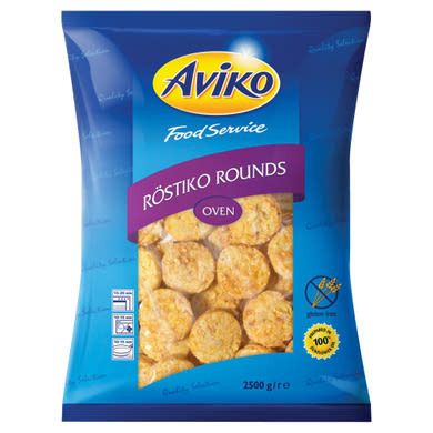 Aviko Food Service elősütött, gyorsfagyasztott röszti tallérok
