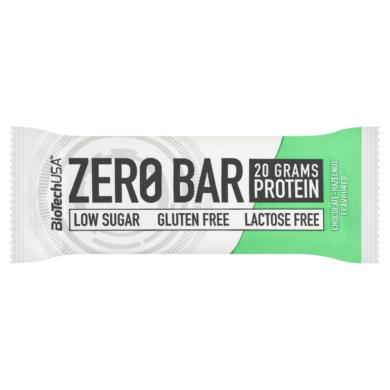 BioTechUSA Zero Bar csokoládé-mogyoró ízű magas fehérjetartalmú szelet édesítőszerekkel