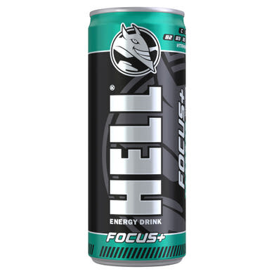 HELL STRONG Focus mangó-, narancs- és tuttifrutti ízű szénsavas energiaital