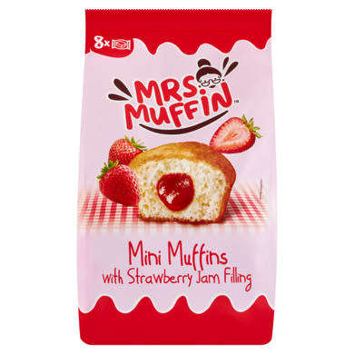 Mrs. Muffin mini muffinok eperlekvár-töltelékkel
