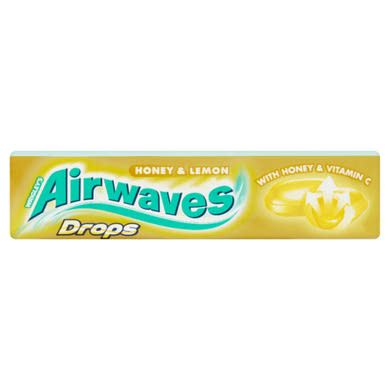 Airwaves Drops Honey & Lemon mézzel töltött citrom-, mentol- és eukaliptuszízű keménycukorka