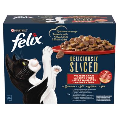 Felix Deliciously Sliced házias válogatás aszpikban nedves macskaeledel 12 x 85