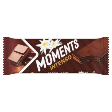 Moments Intenso csokoládés-kakaós krémmel töltött kakaós ostyaszelet kakaós bevonómasszában