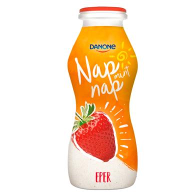 Danone Nap mint Nap élő joghurtkultúrát tartalmazó, eperízű fermentált ital