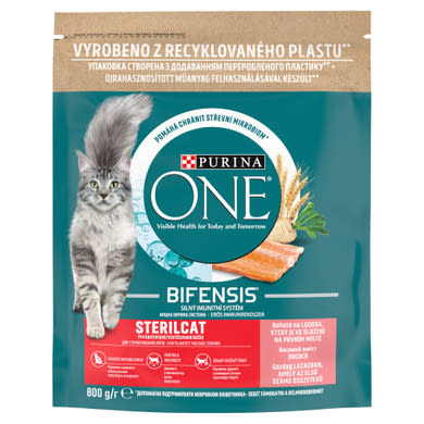 Purina One Sterilcat lazacban és búzában gazdag teljes értékű állateledel felnőtt macskáknak
