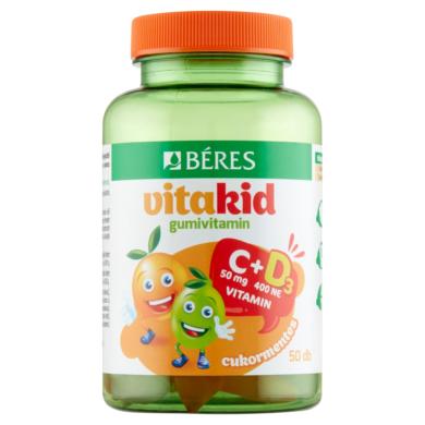 Béres VitaKid C 50 mg + 400 NE D3 cukormentes gumitabletta étrend-kiegészítő