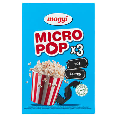 Mogyi Micro Pop sós, mikrohullámú sütőben elkészíthető pattogatni való kukorica 3 x